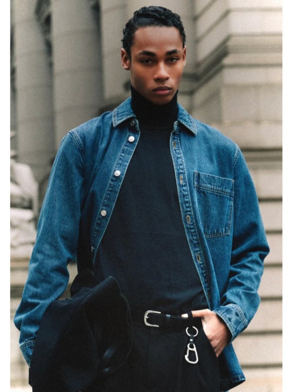 Minimum Dylan Shirt 100% Cotton Denim Button Down Jean Jacket Coat Scandinavian